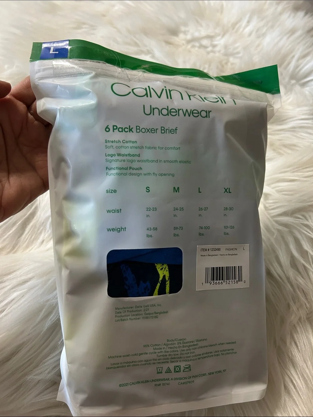 Calvin Klein Boys 6-Pack Boxer Briefs — Navy, Gray & Lime